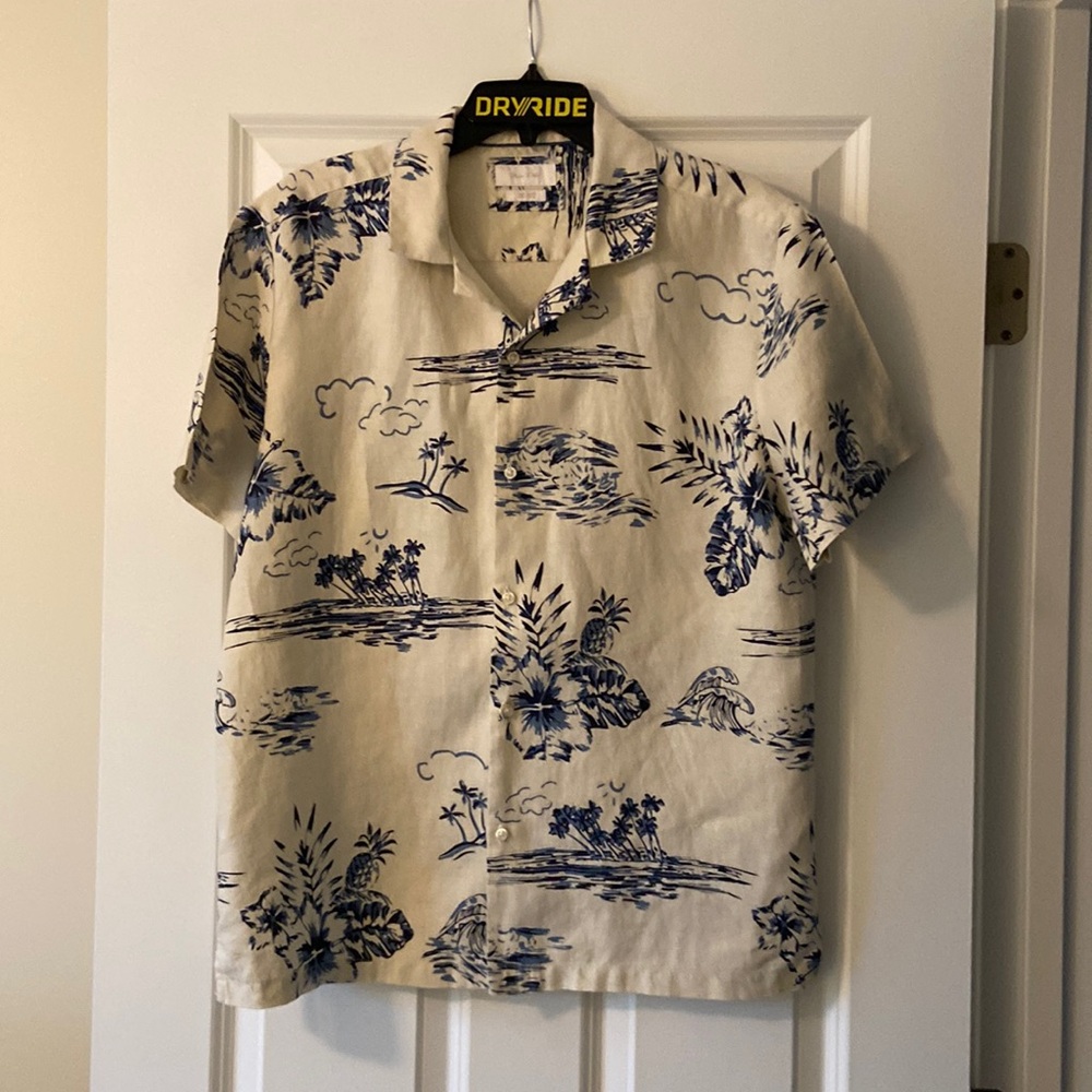 Porter & Ash men’s linen shirt-sleeved shirt